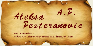 Aleksa Pešteranović vizit kartica